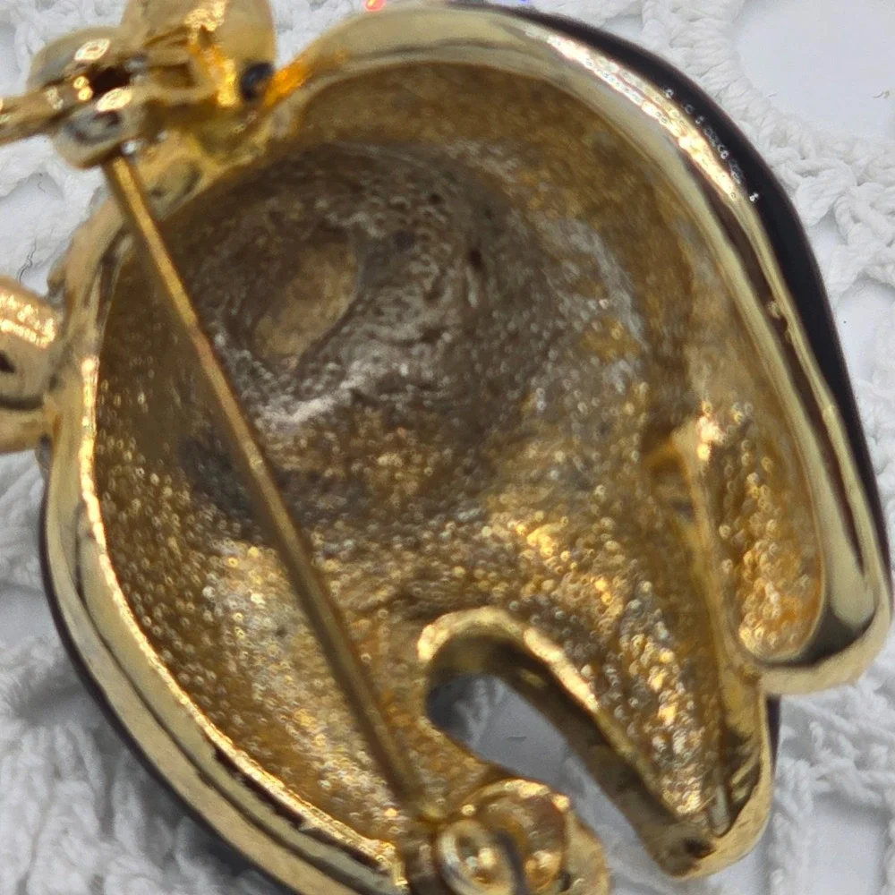 Vintage Attwood & Sawyer A&S Enamel Crystal Rhinestone Panda Bear Brooch Pin